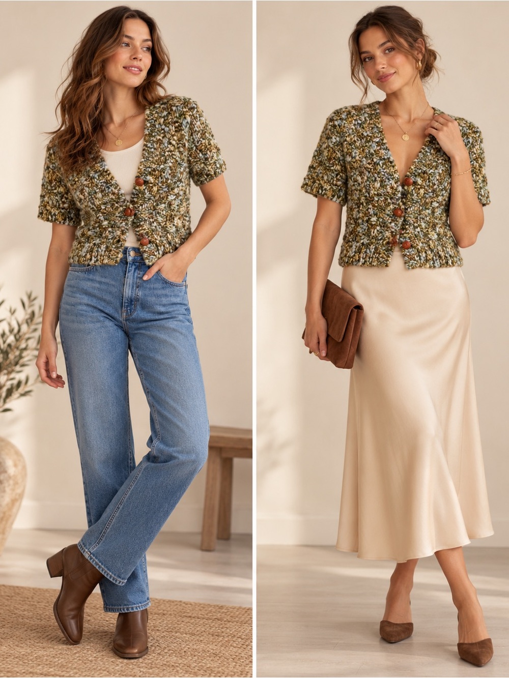 Anthropologie Hand Knit by Dollie Chunky Cropped Cardigan XS